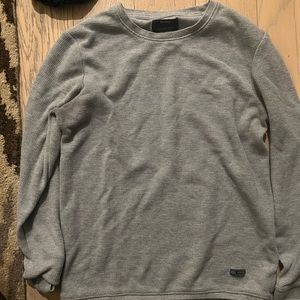 Bershka long sleeve grey waffle tee
